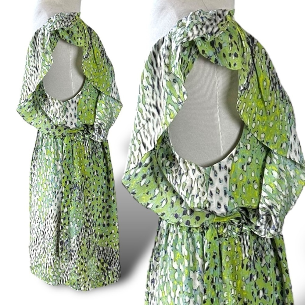 Anthropologie Green and White Mini Dress - Picture 5 of 12